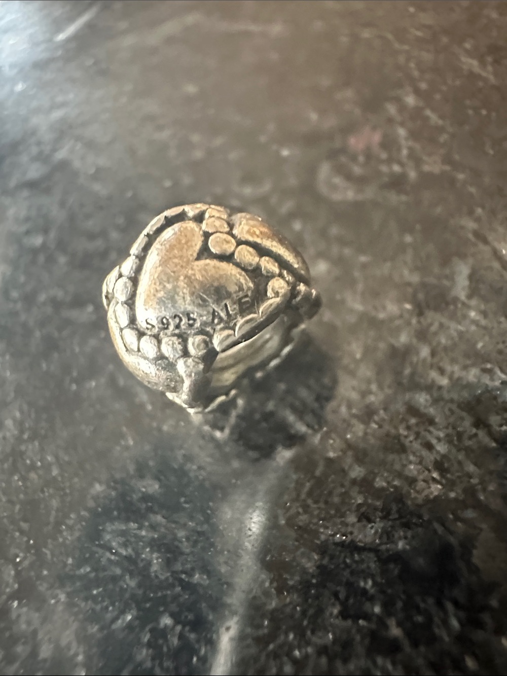Pandora Silver Heart Charm Bead